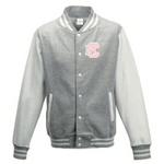 Collegejacka Teens Heather Grey & Pink