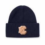 Ribbed Beanie Navy & Pink